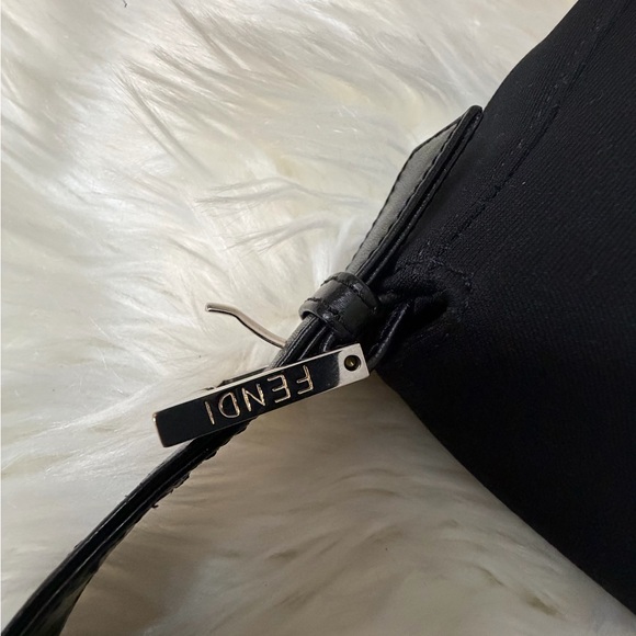 Vintage 00's Fendi Black Neoprene Baguette
Bag with Silver Accent. - Picture 10 of 16